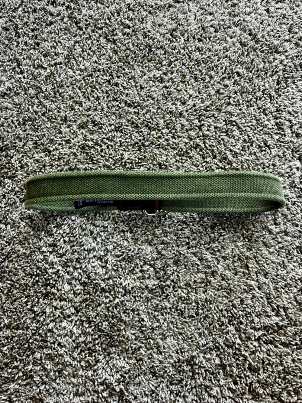 Boys vineyard vines Olive Green Canvas D-Ring Belt with Brown Accents
